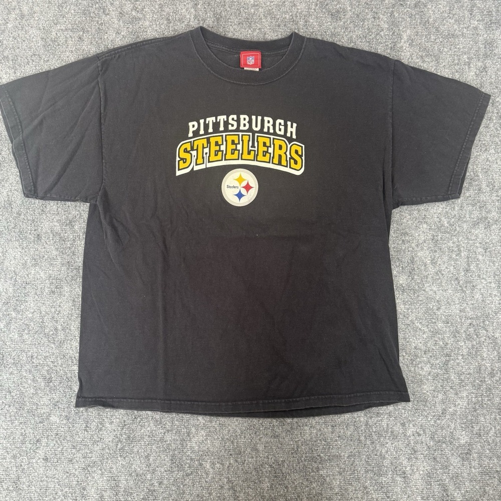 Vintage Pittsburgh Steelers NFL Apparel Football Black T-shirt Adult Size XL